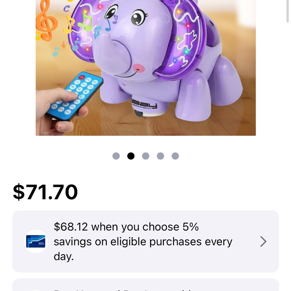 Purple Elephant Musical Toy